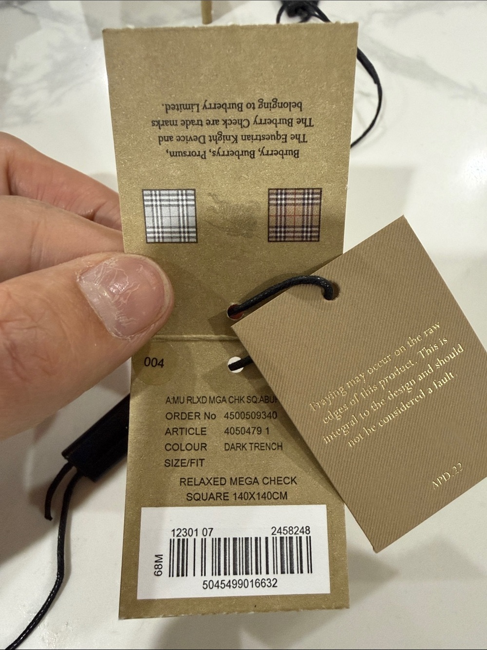 NWOT. Burberry Black Gray Check Modal Wool Square Scarf - Picture 13 of 13